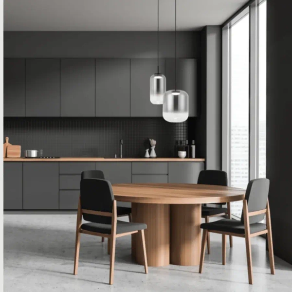 Sypialniana wisząca lampa 23217 LED 12W 3000K szklana przydymiona czarny