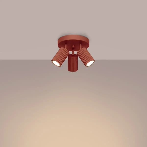 Regulowany plafon na korytarz KARBON SL.1639 tubki czerwone