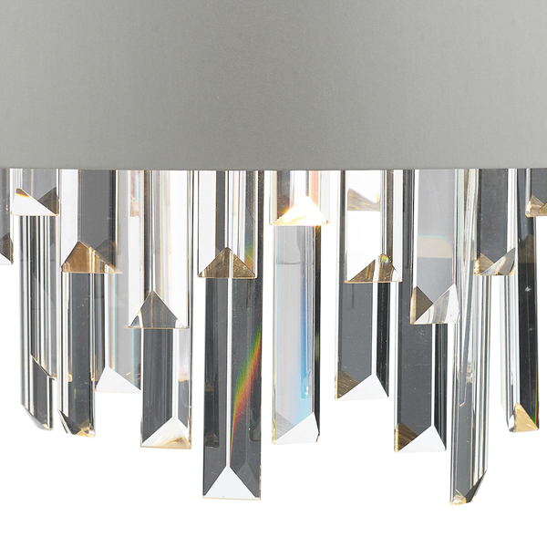 Kinkiet ścienny z kryształkami Halle HAL0939 Dar Lighting glamour szara