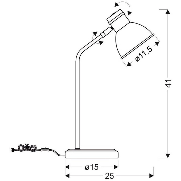 Regulowana lampka do czytania Zumba biała lampa na biurko