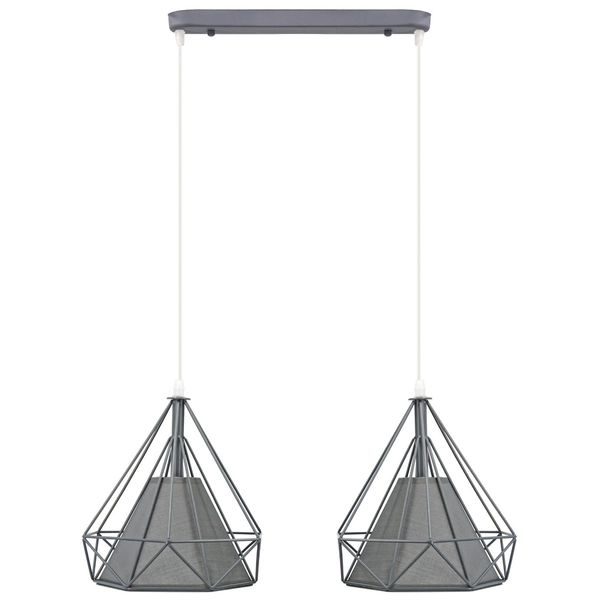 Loftowa LAMPA wisząca 8803/2 ZWIS - 08 Elem metalowa OPRAWA druciany ZWIS piramidy szare