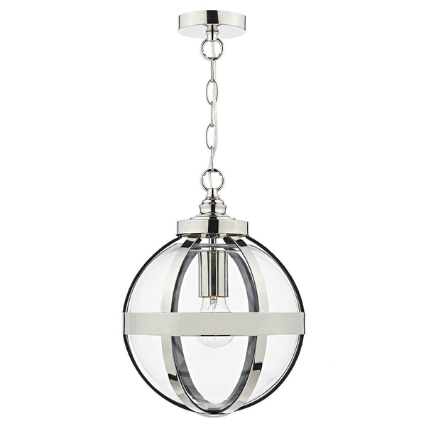 Kulista lampa wisząca HEATH HEA0138 nad stół srebrny