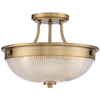 Plafon LAMPA sufitowa QZ-MANTLE-SF-WS Elstead QUOIZEL klasyczna OPRAWA okrągła ampla mosiądz przezroczysta