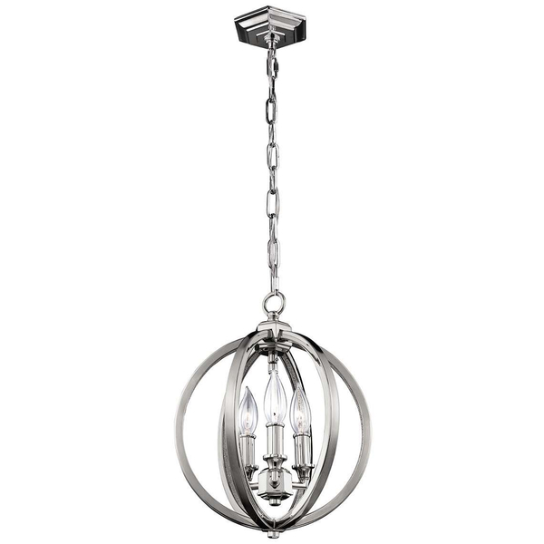 LAMPA wisząca Corinne FE-CORINNE-3P-S Elstead FEISS świecznikowa OPRAWA pałacowy ZWIS na łańcuchu metalowa klatka nikiel