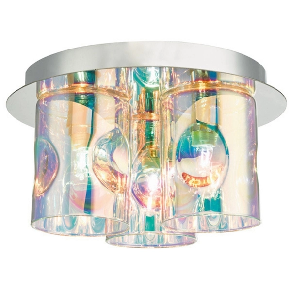 Lampa sufitowa Inter INT5350 Dar Lighting szklane tuby iryzowane chrom