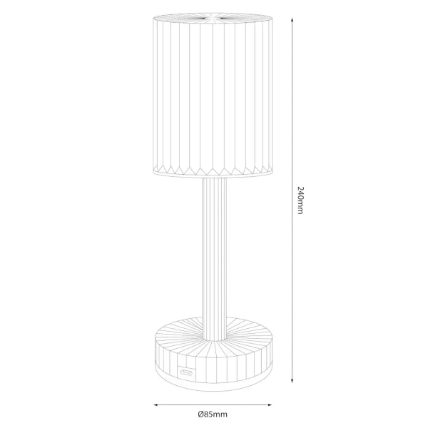 Ryflowana lampa stołowa Simple ML2290 LED 1W CCT przydymiona przezroczysta