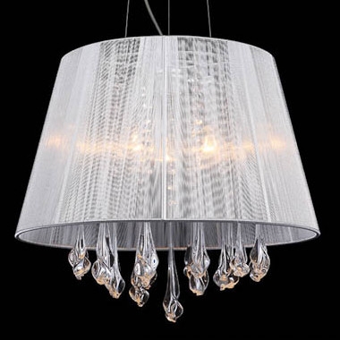 Żyrandol LAMPA wisząca ISLA MDM1869-3 WH Italux klasyczna OPRAWA abażurowa kryształowa ZWIS glamour crystal biały