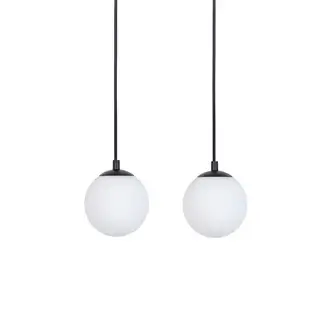 Kulista lampa wisząca do salonu Tavira 41263 metalowa tubka czarna