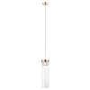 Lampa wisząca GEM P0389-01D-F7AC tuba szklany złota przezroczysta