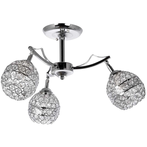 Lampa sufitowa VEN W-N 2891/3 glamour z kryształami chrom przezroczyste