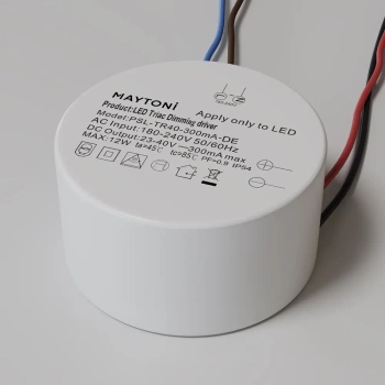Okrągły zasilacz 12 W Power Supplies Triac PSL-TR40-300mA-DE biały metalowy