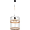Skandynawska LAMPA wisząca HALIA 15673H1 Globo tuba OPRAWA metalowa ZWIS okrąły loftowy brązowy czarny