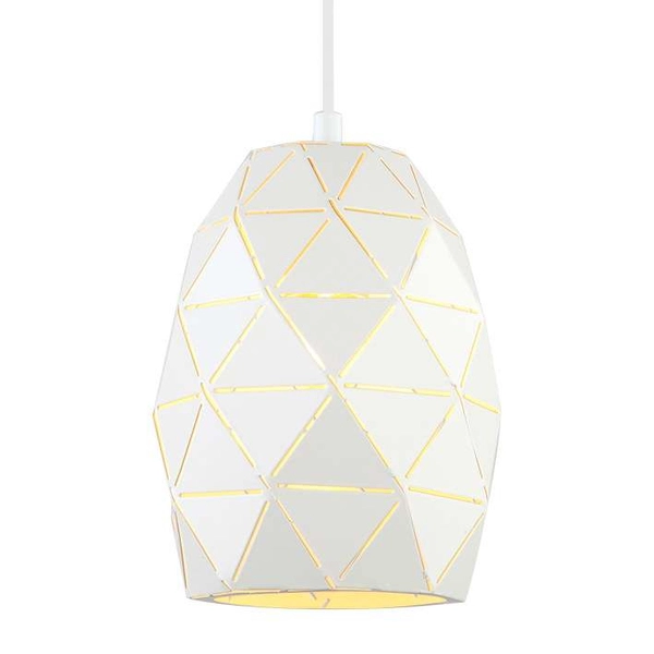 LAMPA wisząca HARLEY MDM-3480/1 W Italux metalowa OPRAWA geometryczny zwis biały