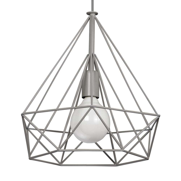Druciana lampa wisząca VEN W-CORF/D GR klatka loft szara