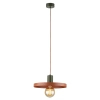Lampa zwisająca do salonu Sila 10749 dysk metalowy zielony