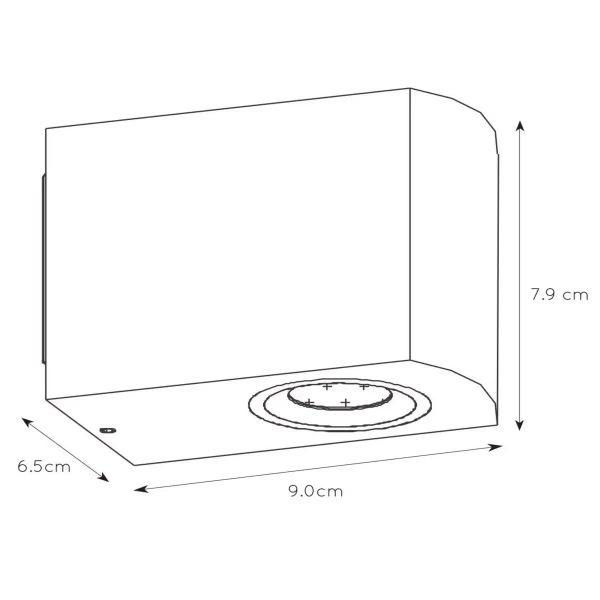 Kinkiet na ścianę balkonowy ZORA 22861/05/30 Lucide IP44 czarny