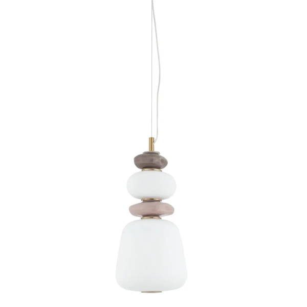 Salonowa lampa wisząca CERAMIC 11702 LED 12W 3000K szara biała
