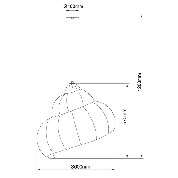 Wisząca lampa do sypialni Shella LP-1806/1P 60cm japandi drewniana beżowa