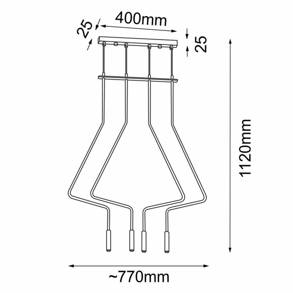 Kuchenna lampa wisząca no. Vi 5141 Shilo tubka rurka nad stół czarna