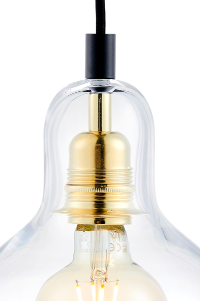 Skandynawska LAMPA wisząca LONGIS 10871105 Kaspa szklana OPRAWA loftowy ZWIS łezka kropla drop złota przezroczysta czarna