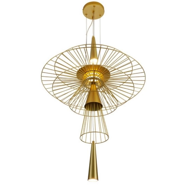 Dekoracyjna lampa wisząca Susso ST-8713P-L Step druciana złota