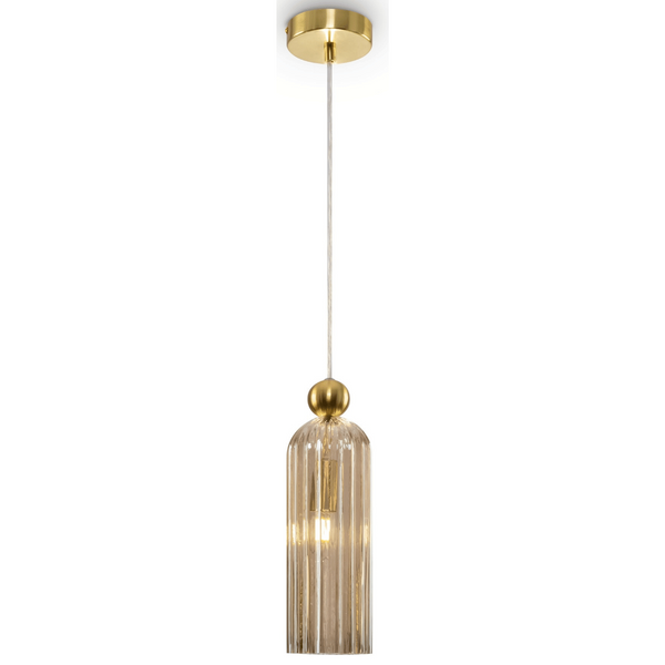 Lampa wisząca z kloszem Antic MOD302PL-01CG koniakowa złota