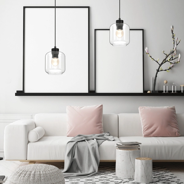 Lampa wisząca Sombra MLP8367 szklana przezroczysta czarna