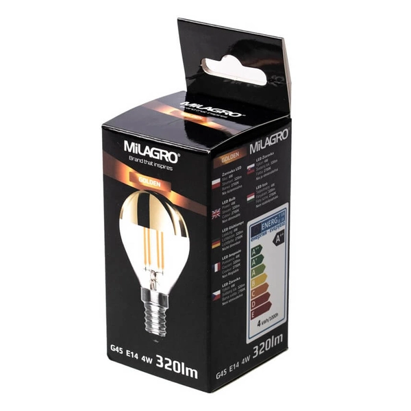 Żarówka filamentowa ML1366 E14 4W 2700K 400lm pozłacana przezroczysta