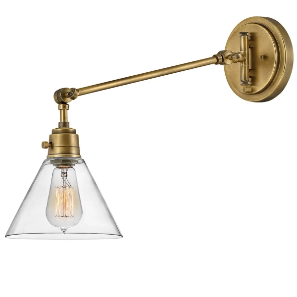 Szklany kinkiet ścienny Arti HK-ARTI-1W-HB-CG przezroczysty mosiądz