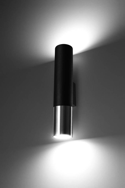Kinkiet LAMPA ścienna SL.0938 loftowa OPRAWA metalowa tuba czarna chrom