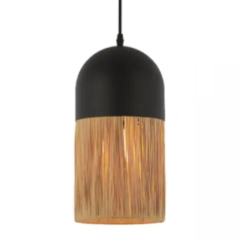 Kopułowa wisząca lampa 23071 do jadalni brązowa czarna