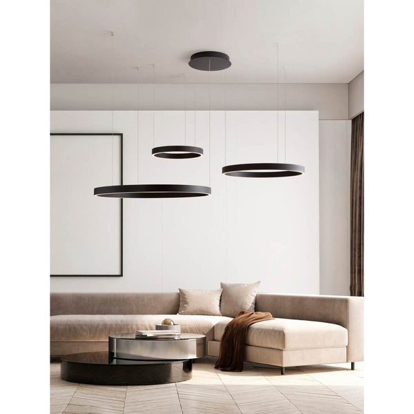 Zwisająca lampa nad stół BARI LE44317 LED 181W 3000K pierścienie czarny