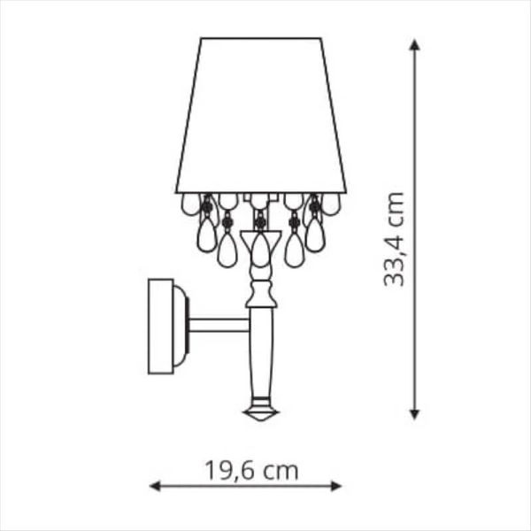Kinkiet LAMPA ścienna VIGO LP-0412/1W BK Light Prestige abażurowa OPRAWA z kryształkami glamour crystal chrom czarna