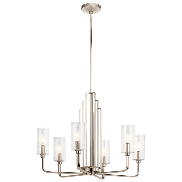 Wisząca lampa QN-KIMROSE6-PN w stylu Art Deco nikiel
