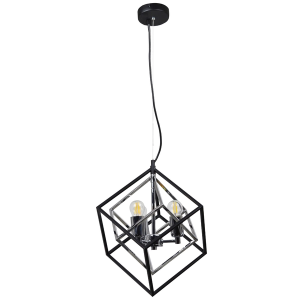 Loftowa LAMPA wisząca IKAR 316370 Polux metalowa OPRAWA zwis kostka czarna
