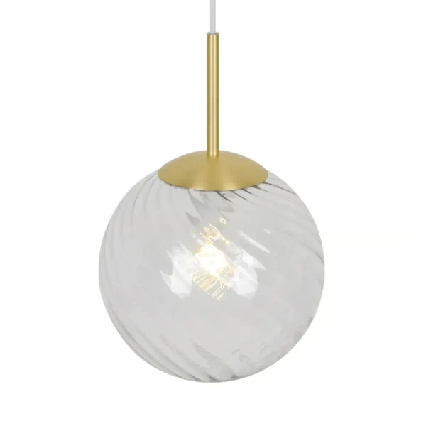Kulista lampa wisząca nad stół Chisell 2312073035 szklana mosiądz