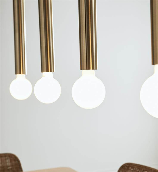Wisząca lampa salonowa Sencillo nad stolik zwis mosiądz