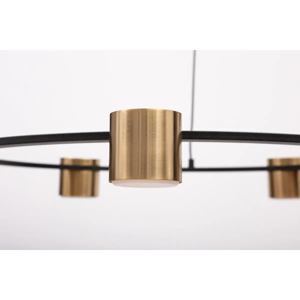 Nowoczesny żyrandol Kodo 5 41329 pierścień tubki czarny złoty