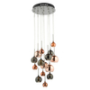 Wisząca lampa Aurelia AUR1564 Dar Lighting szkło miedziany czarny chrom bursztynowy