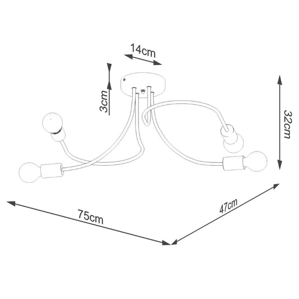 Natynkowa lampa Levar SL.1455 Sollux sufit do sypialni czarny