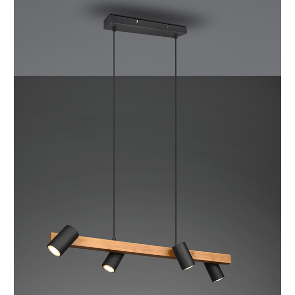 Lampa wisząca nad wsypę VANTOS DL432312490 Trio loftowa drewniana czarny