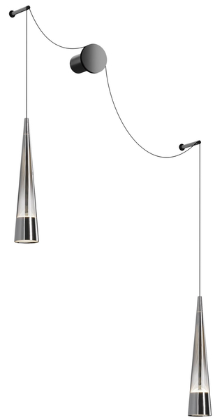 Podwójny kinkiet wiszący Sintesi P090WL-L24CH3K LED 24W regulowany chrom