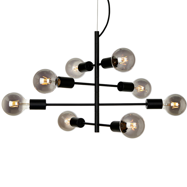 Loftowa LAMPA wisząca PORTEL PND-02431-8-BL Italux metalowa OPRAWA industrialny zwis czarny