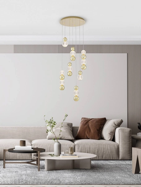 Jadalniana lampa wisząca Ponce bubbles LED 42W złota