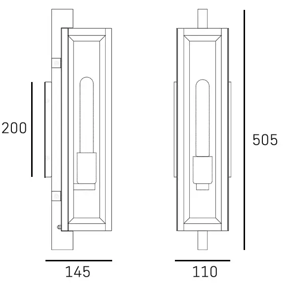 Zewnętrzna lampa naścienna Dover W01088BK IP44 czarny