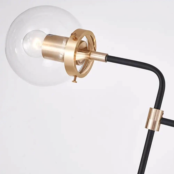 Industrialna lampa sufitowa Boston molekuły czarna mosiądz