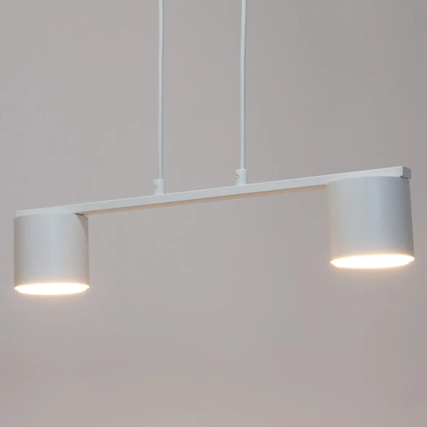Podwójna zwisająca lampa Mila 2 41349 na belce do sypialni biały