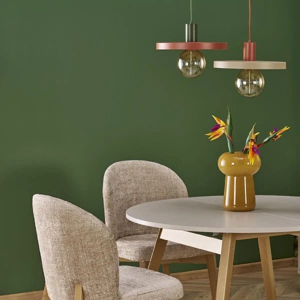 Lampa zwisająca do salonu Sila 10749 dysk metalowy zielony