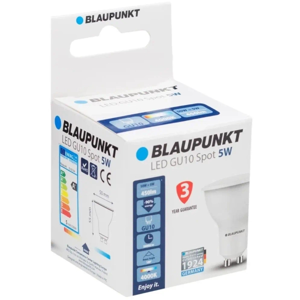 Żarówka ledowa Blaupunkt GU10-5W-NW 5W metal biała 