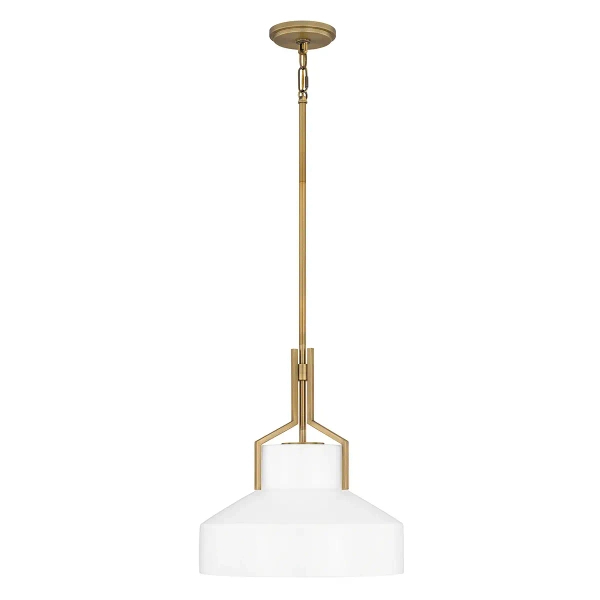 Szklana wisząca lampa Brecken QZ-BRECKEN-2P-AB-ABG biała mosiądz